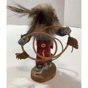 Vintage Hopi Hoop Dancer Kachina Doll Native American Art Signed F Charley